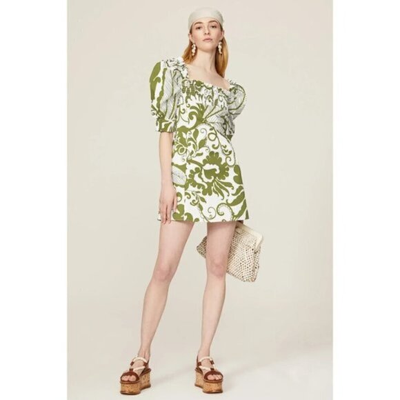 LA DOUBLEJ Abstract Print Puff-sleeve Sexy Dress - Picture 9 of 16